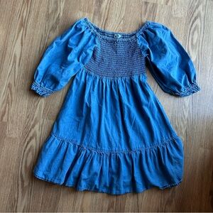 Jessica Simpson Denim-Blue Smocked Dress